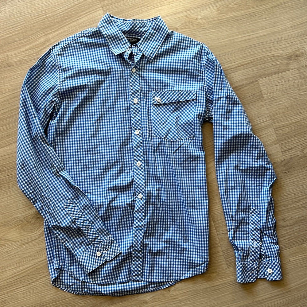 Atticus Blue Checkered Button Up Long Sleeve